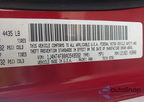 2010 Jeep Compass Sport from USA, damaged, VIN 1J4NT4FB8AD549592